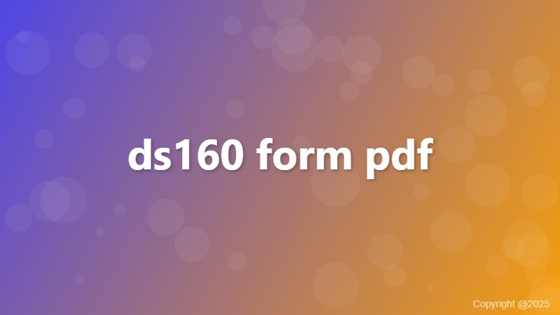 ds160 form pdf